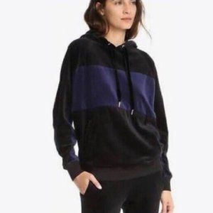 brand new Champion Elite Women's Velour Hoodie Pullover - Black + Navy - Size XL